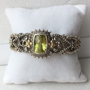Final Price! Barbara Bixby 5.50 Carat Limon Quartz Cuff Bracelet Sterling 18K